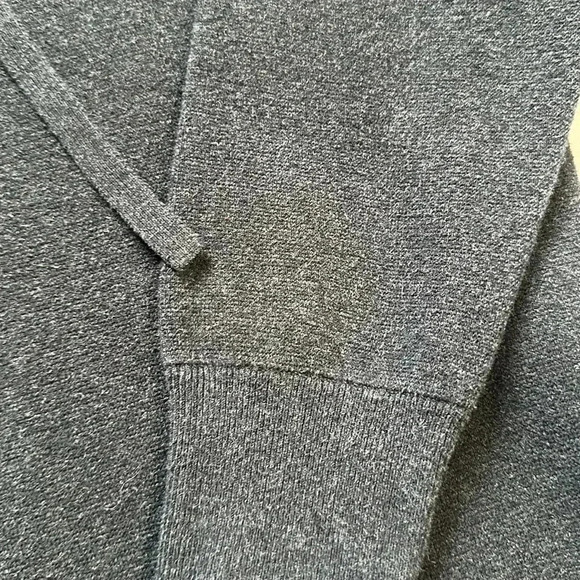 Madewell Size S Charcoal Knit Cotton Blend Drawstring Hoodie Sweater Dress - Picture 6 of 6